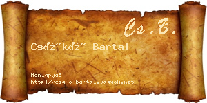 Csákó Bartal névjegykártya
